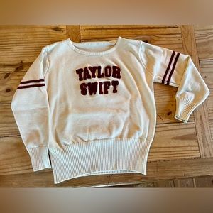 Taylor Swift Red Sweater Varsity Pullover Ivory Red Medium Good Condition